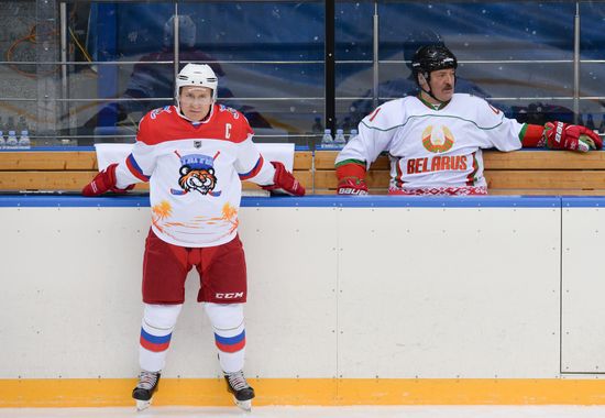 Russia Putin Lukashenko Ice Hockey