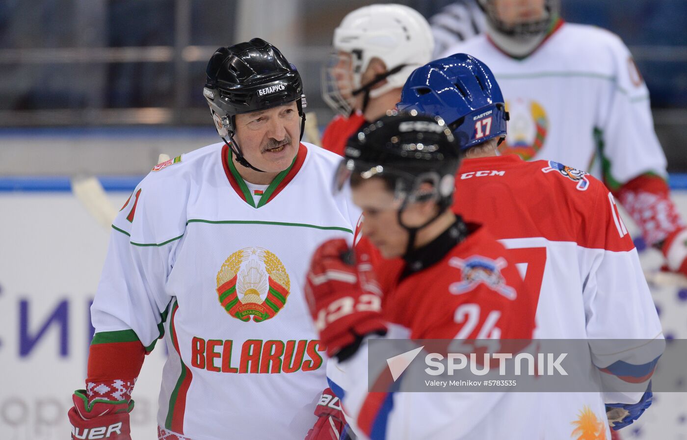 Russia Putin Lukashenko Ice Hockey