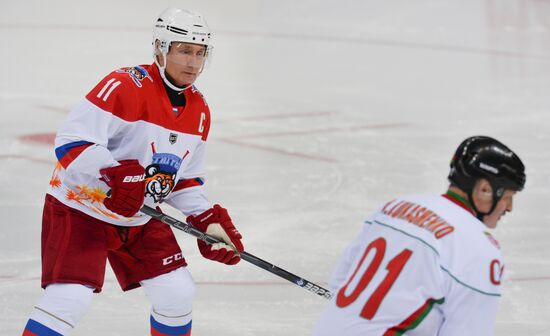 Russia Putin Lukashenko Ice Hockey