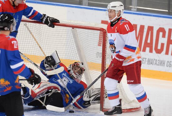 Russia Putin Lukashenko Ice Hockey