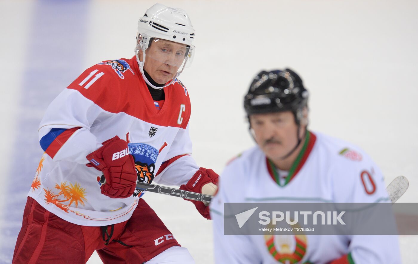 Russia Putin Lukashenko Ice Hockey