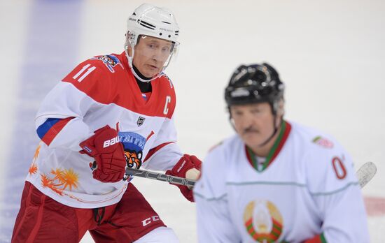 Russia Putin Lukashenko Ice Hockey
