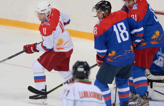 Russia Putin Lukashenko Ice Hockey