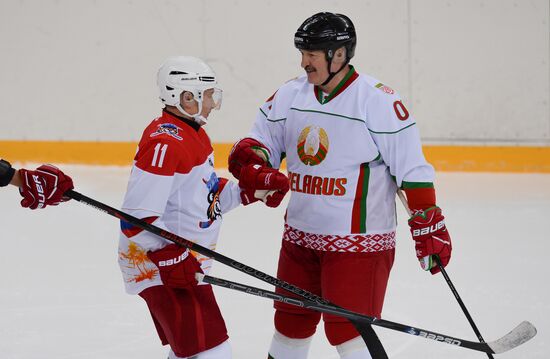 Russia Putin Lukashenko Ice Hockey