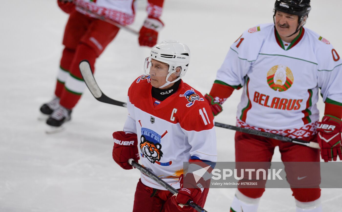 Russia Putin Lukashenko Ice Hockey