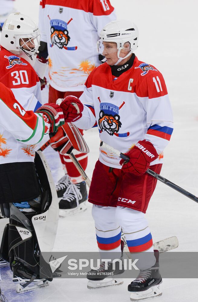 Russia Putin Lukashenko Ice Hockey