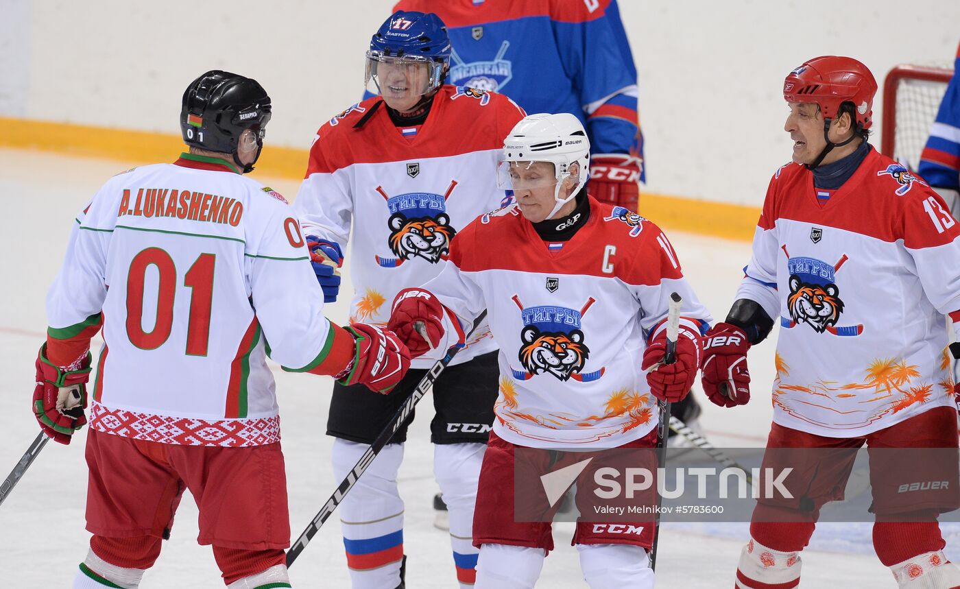 Russia Putin Lukashenko Ice Hockey