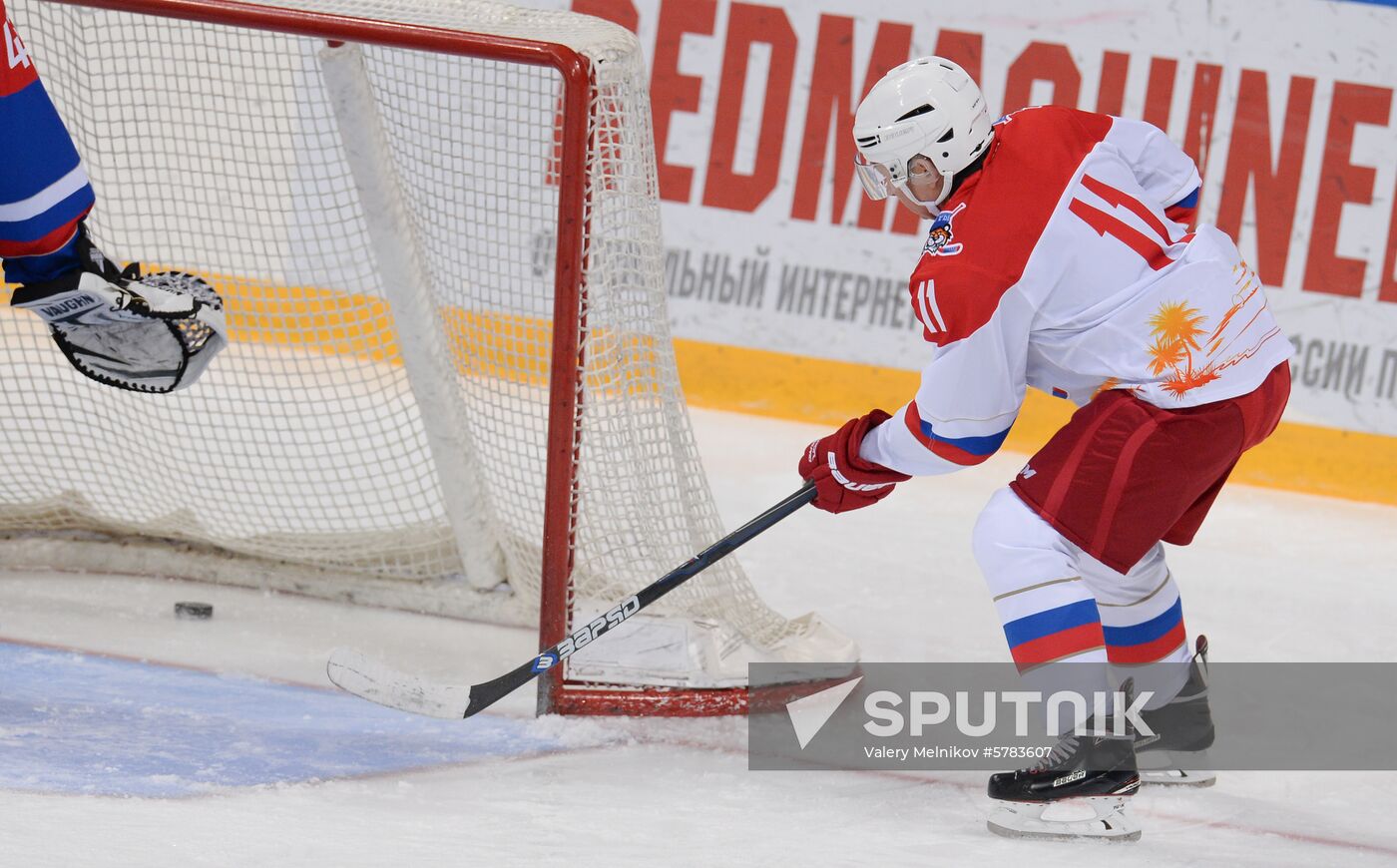 Russia Putin Lukashenko Ice Hockey