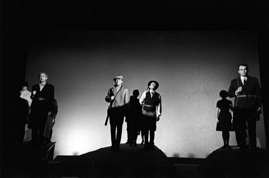 Scene from stage play 'The fallen and the alive'