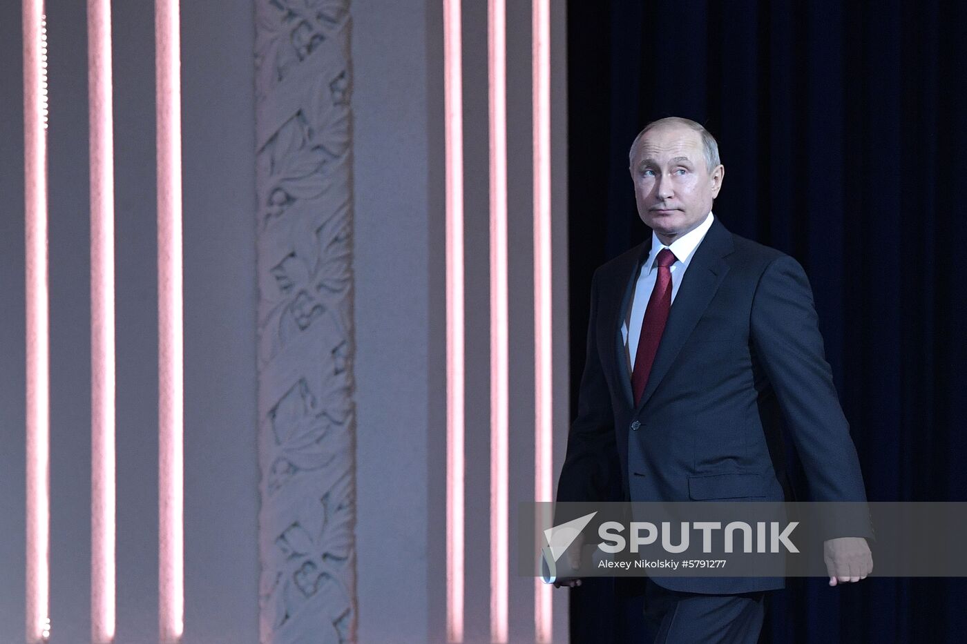 President Vladimir Putin speaks at gala evening to mark Defender of the Fatherland Day at Kremlin Palace