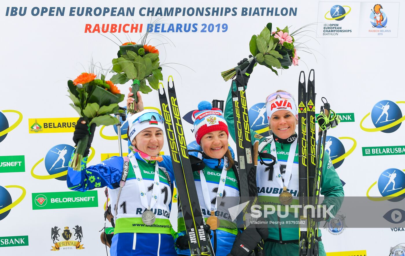 Belarus Biathlon European Championships Pursuit Women