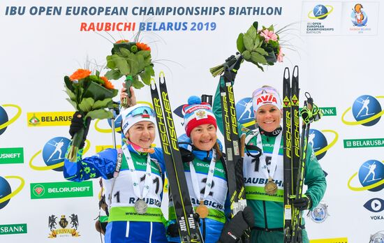 Belarus Biathlon European Championships Pursuit Women