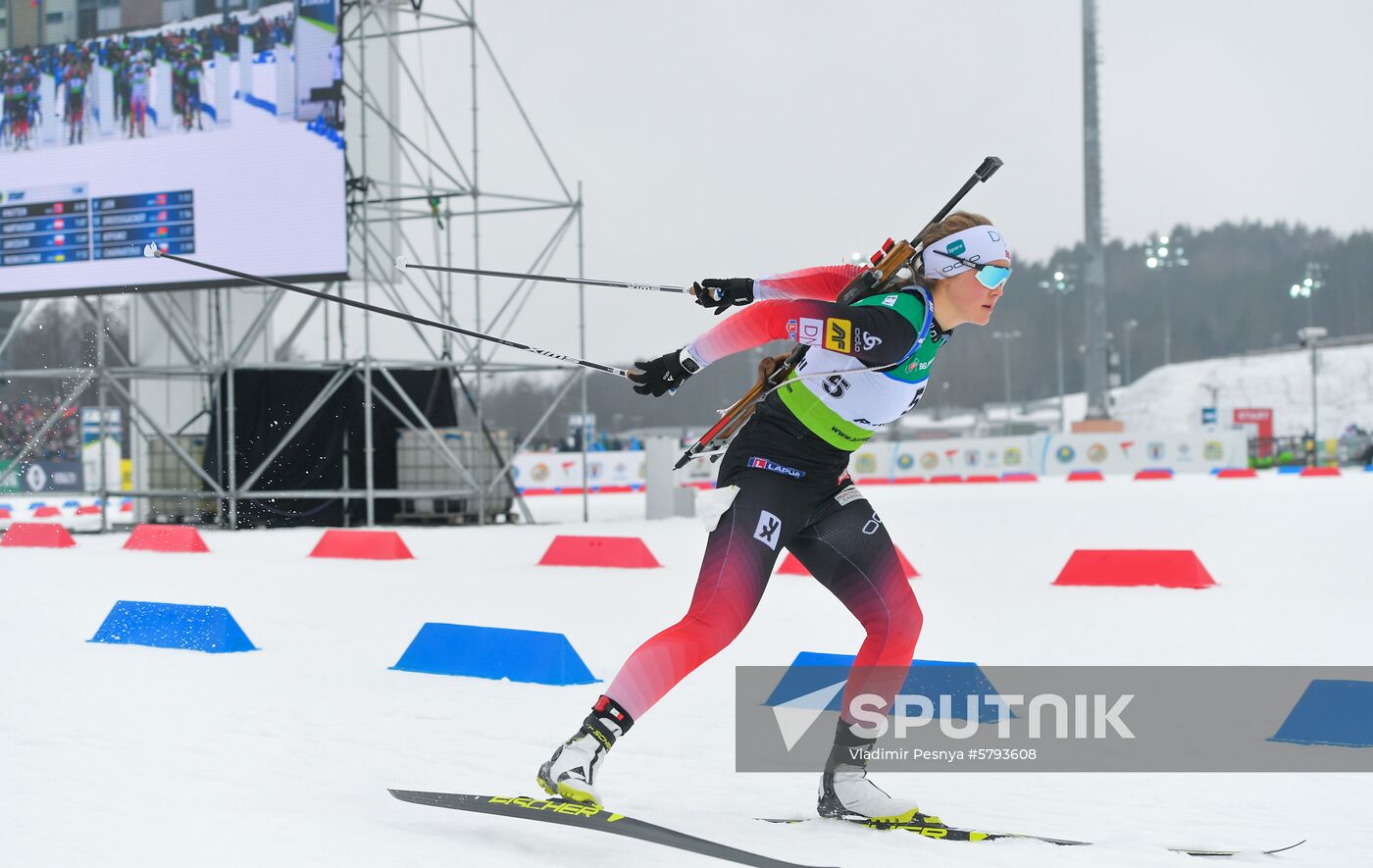 Belarus Biathlon European Championships Pursuit Women