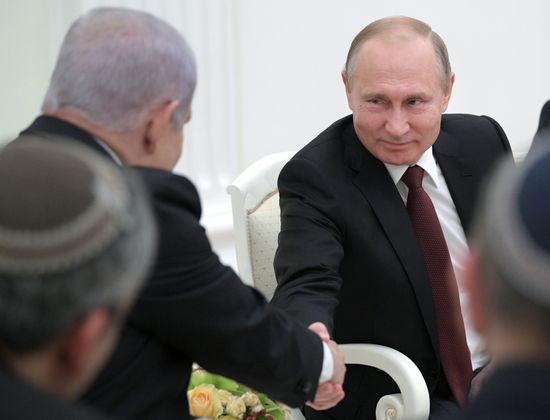 President Vladimir Putin meets with Prime Minister of Israel Benjamin Netanyahu