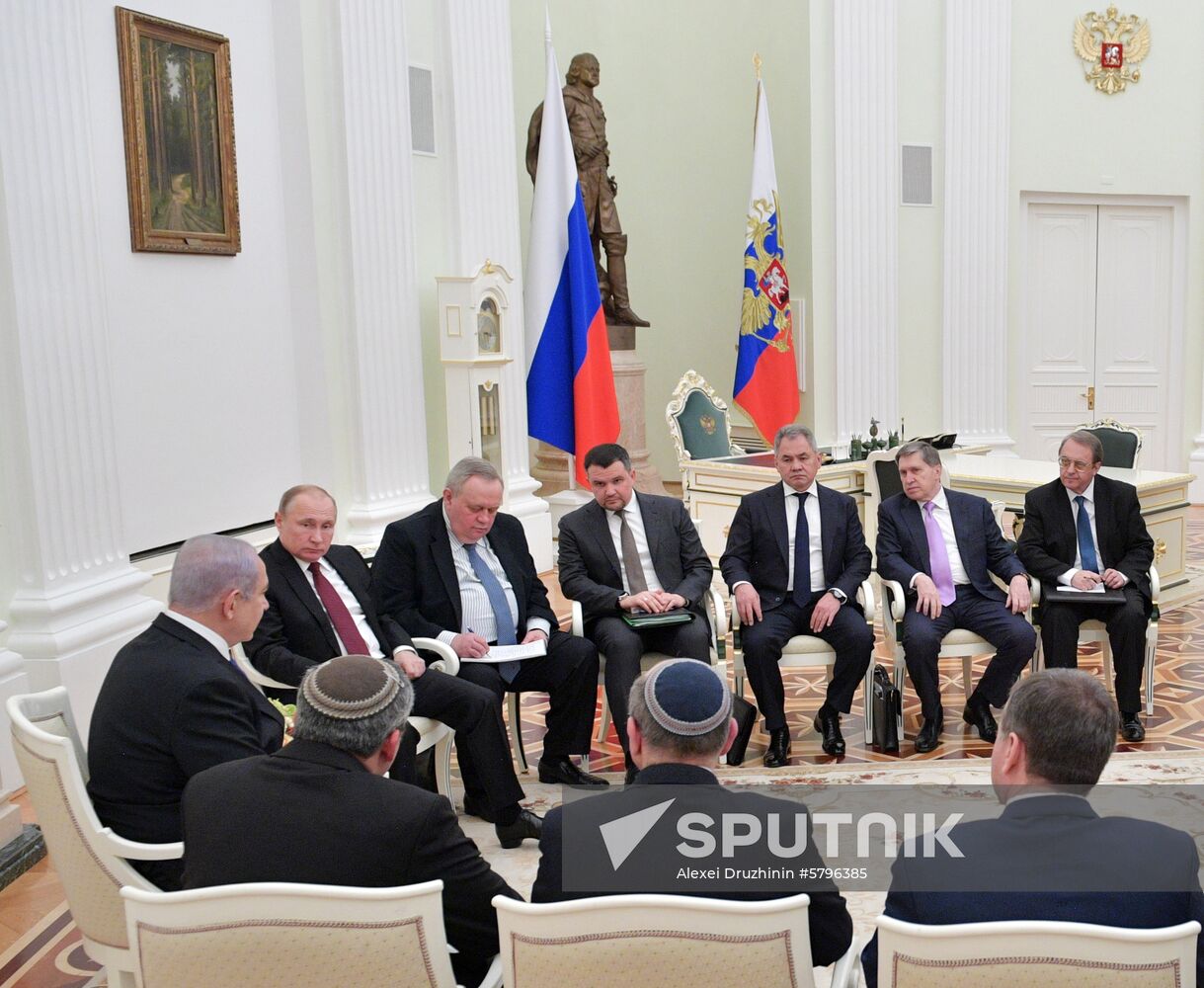 President Vladimir Putin meets with Prime Minister of Israel Benjamin Netanyahu