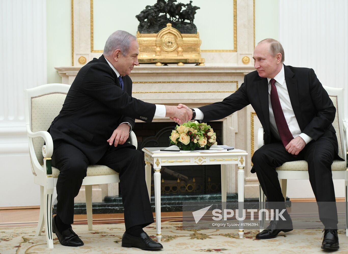 President Vladimir Putin meets with Prime Minister of Israel Benjamin Netanyahu