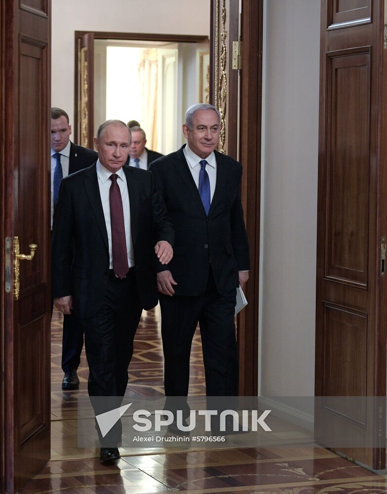 President Vladimir Putin meets with Prime Minister of Israel Benjamin Netanyahu