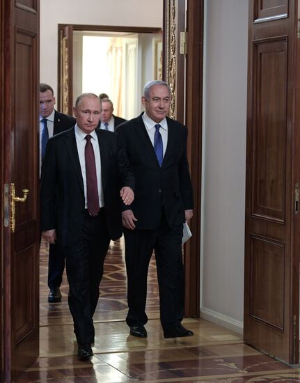 President Vladimir Putin meets with Prime Minister of Israel Benjamin Netanyahu