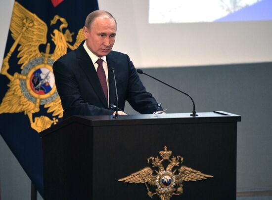 President Vladimir Putin attends meeting of Interior Ministry Board