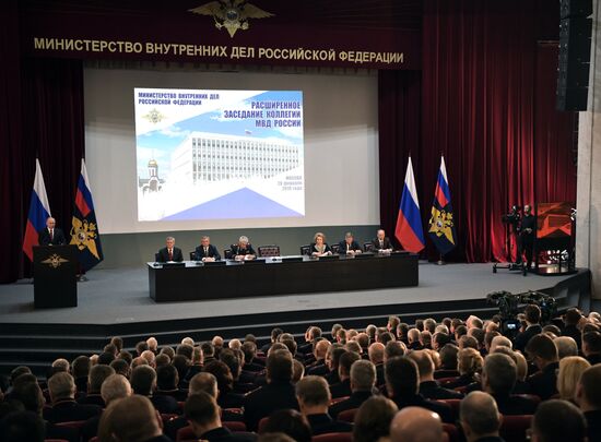 President Vladimir Putin attends meeting of Interior Ministry Board
