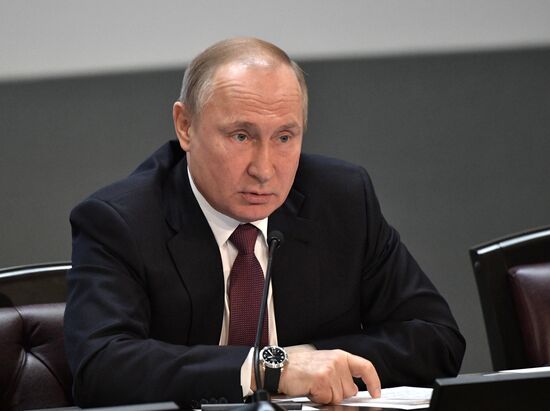 President Vladimir Putin attends meeting of Interior Ministry Board