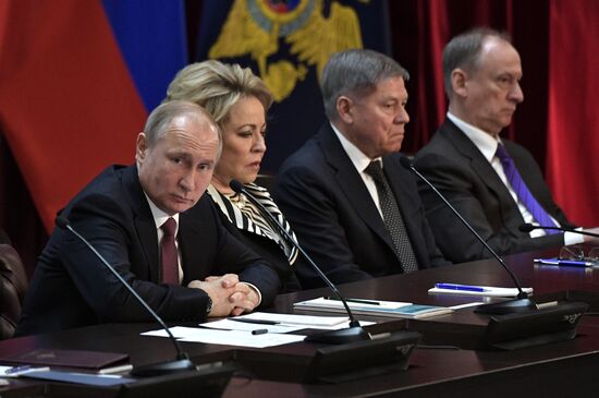 President Vladimir Putin attends meeting of Interior Ministry Board