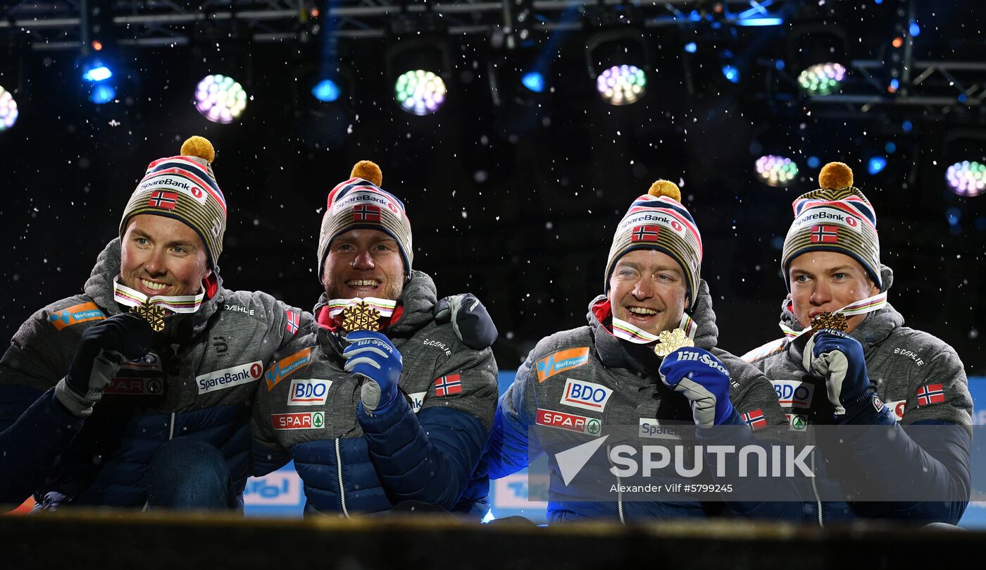 Austria Ski Worlds Relay Men Medals