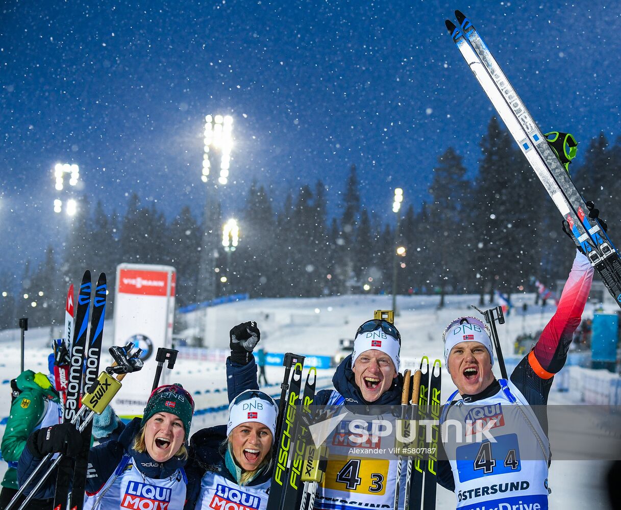 Sweden Biathlon Worlds Mixed Relay