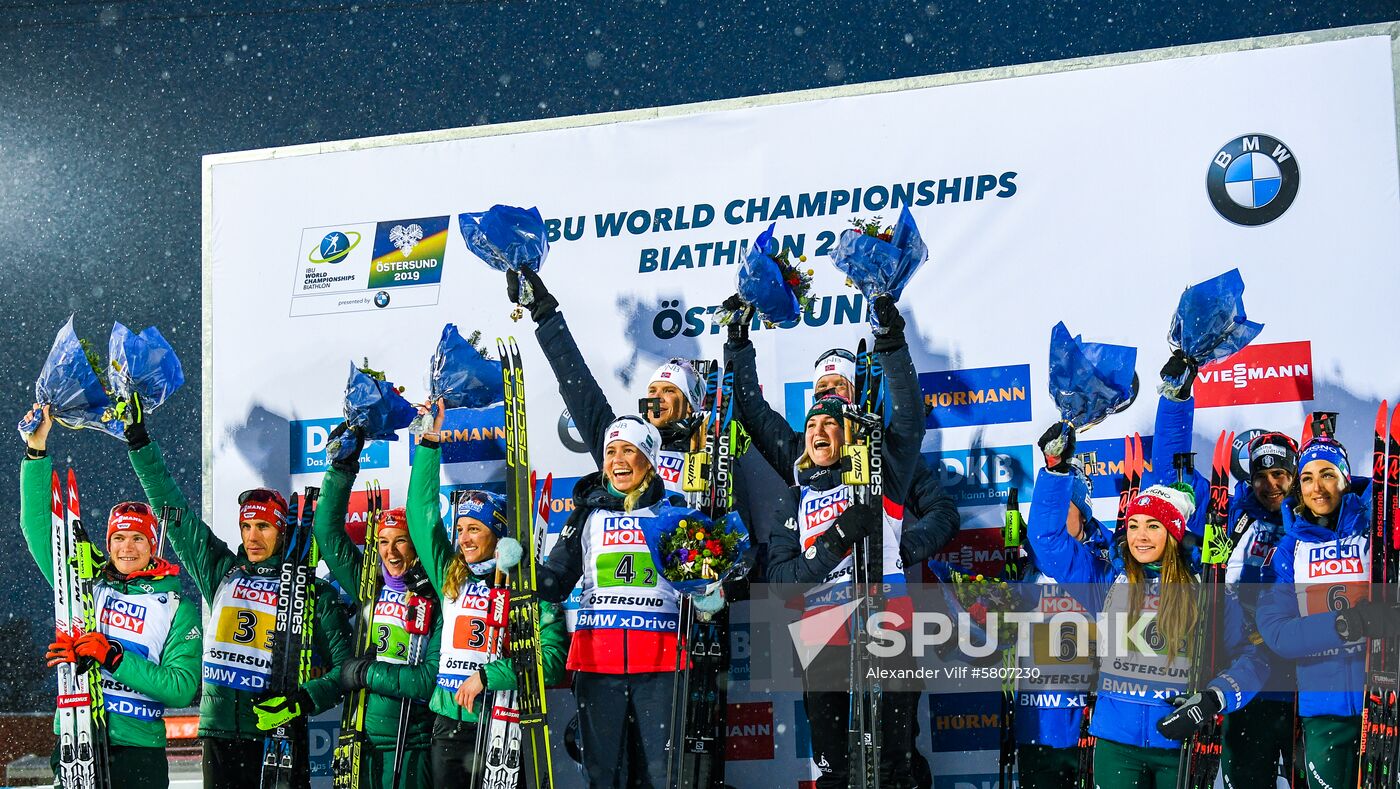 Sweden Biathlon Worlds Mixed Relay