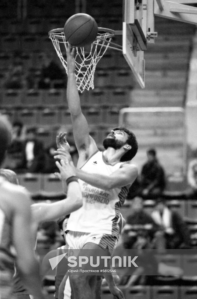 Basketball match between Baja (Hungarian People's Republic) and CSKA (USSR)