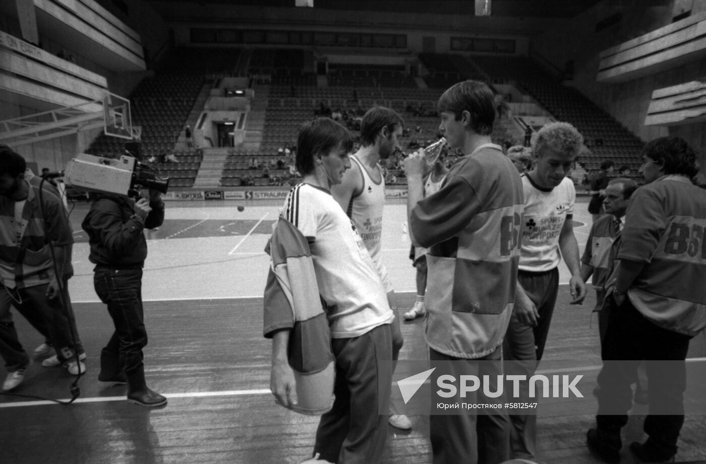 Basketball match between Baja (Hungarian People's Republic) and CSKA (USSR)