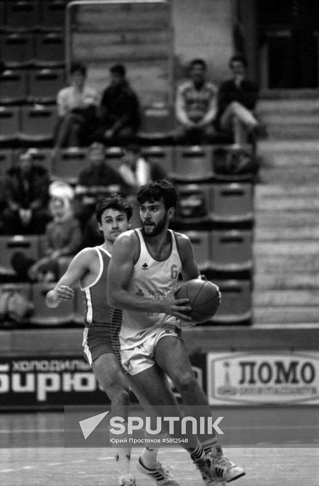 Basketball match between Baja (Hungarian People's Republic) and CSKA (USSR)