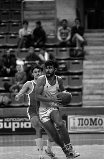 Basketball match between Baja (Hungarian People's Republic) and CSKA (USSR)