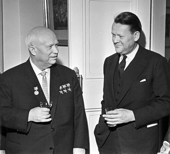 Prime Minister of Denmark Jens Otto Krag on visit to USSR