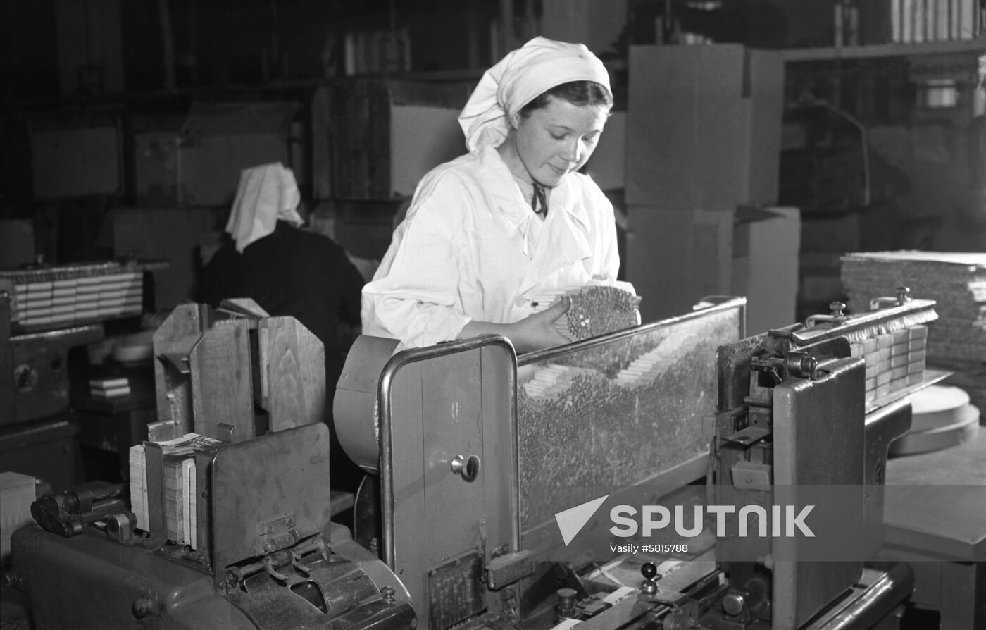 Taisia Tulova, worker of Moscow-based Dukat Tobacco Factory