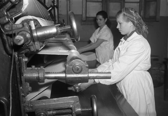 Ironing machine operator Alexandra Yarykh