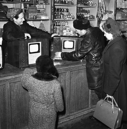 Customers at rural shop