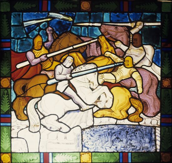 Stained glass painting by Stasys Usinskas