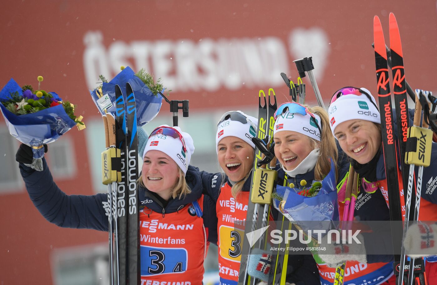 Sweden Biathlon Worlds Women Relay