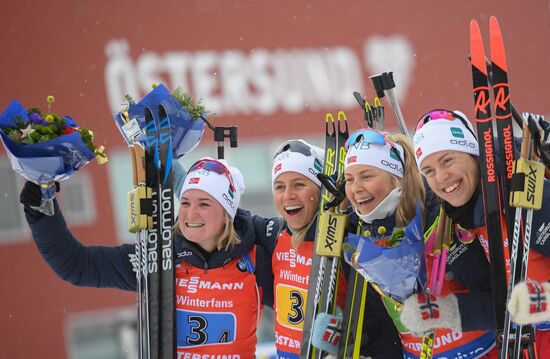 Sweden Biathlon Worlds Women Relay