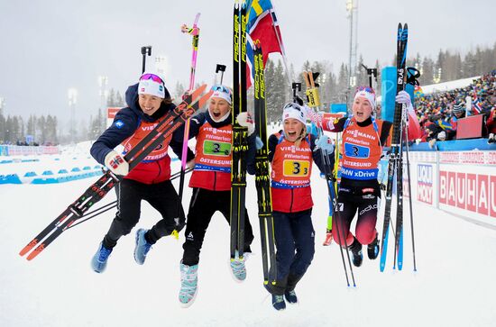 Sweden Biathlon Worlds Women Relay
