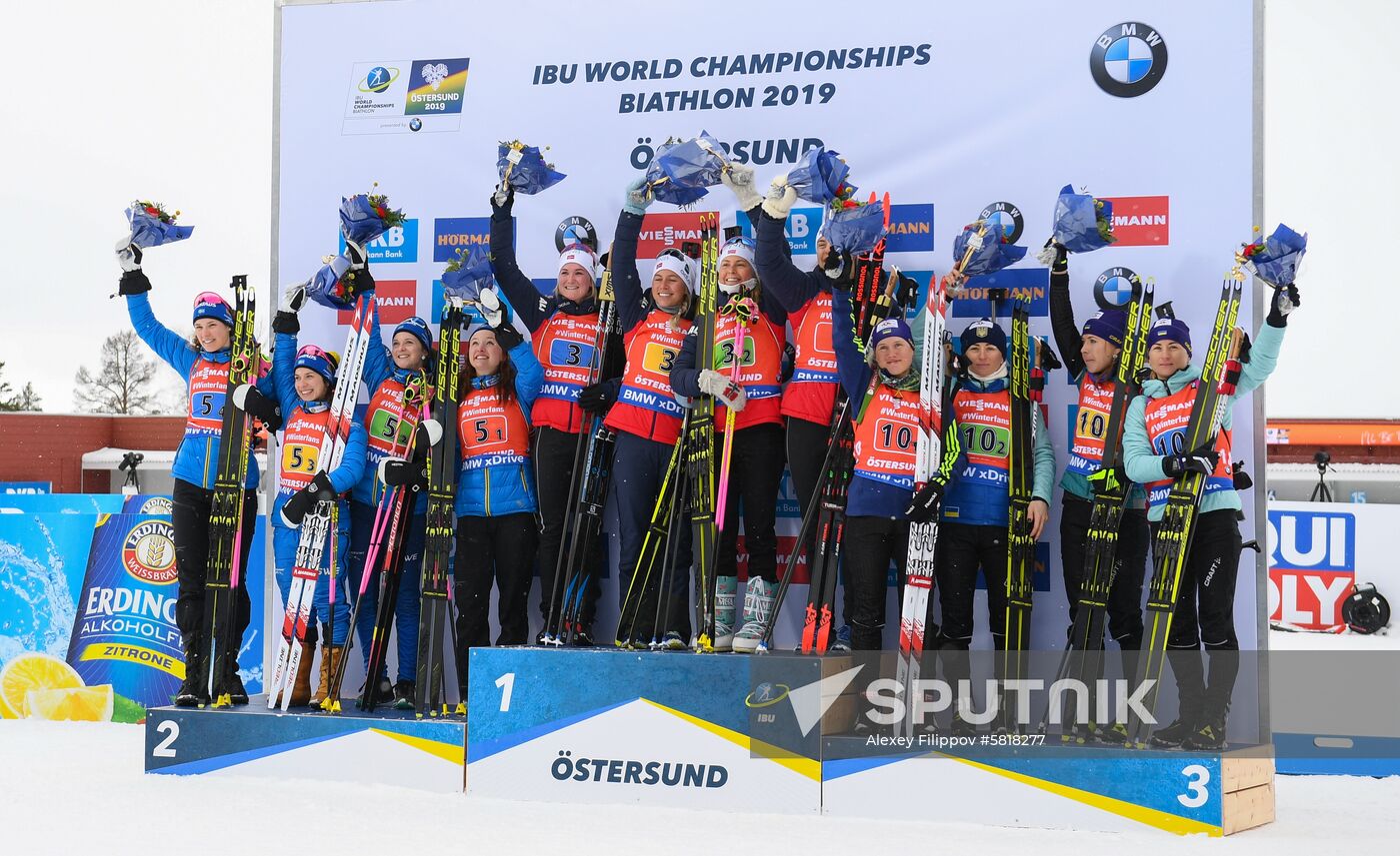 Sweden Biathlon Worlds Women Relay