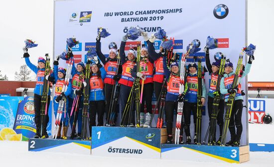 Sweden Biathlon Worlds Women Relay