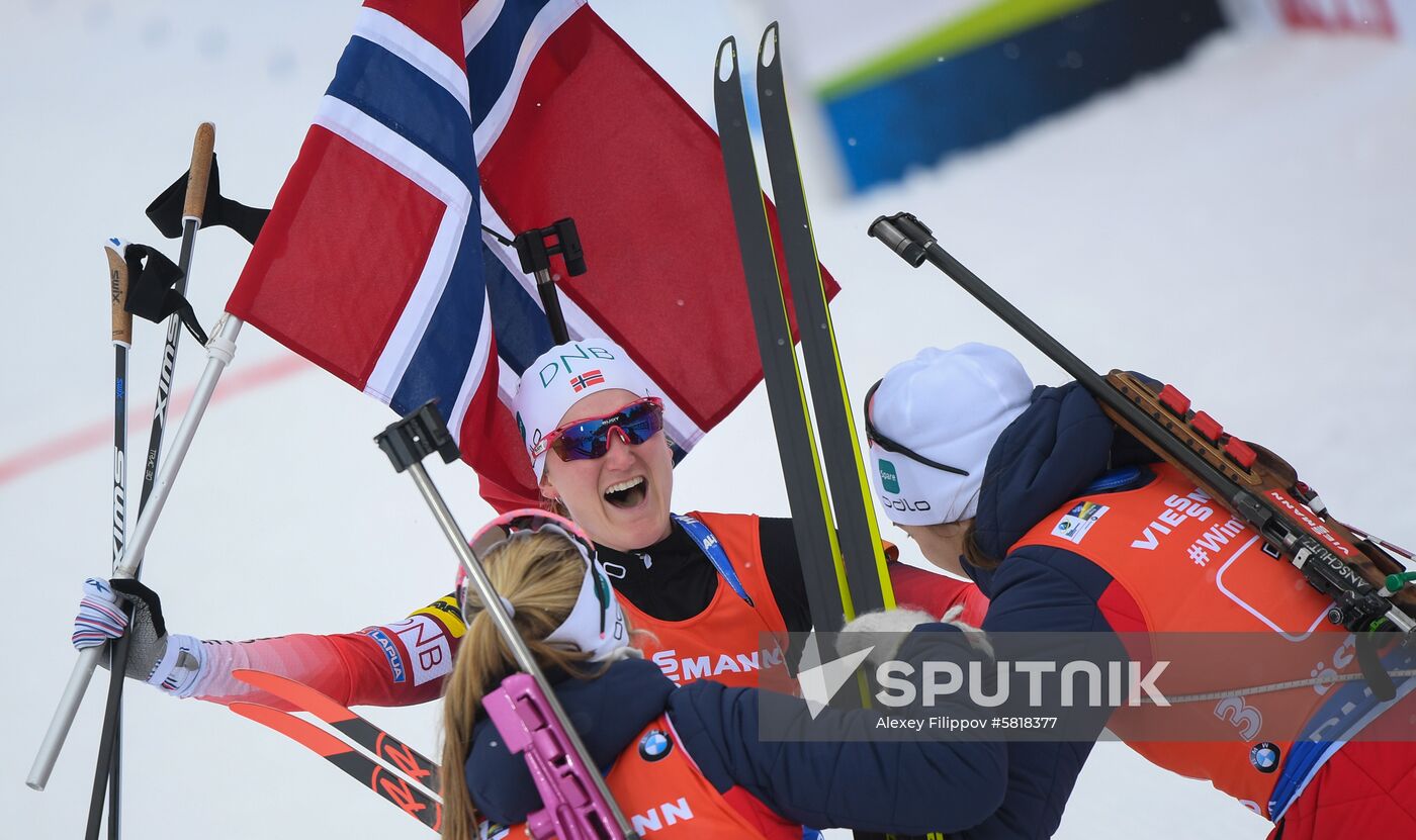 Sweden Biathlon Worlds Women Relay