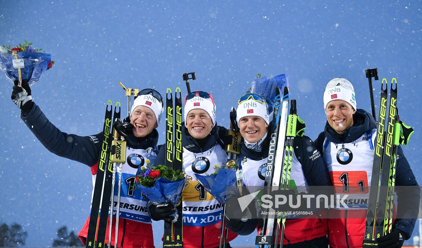 Sweden Biathlon Worlds Men Relay