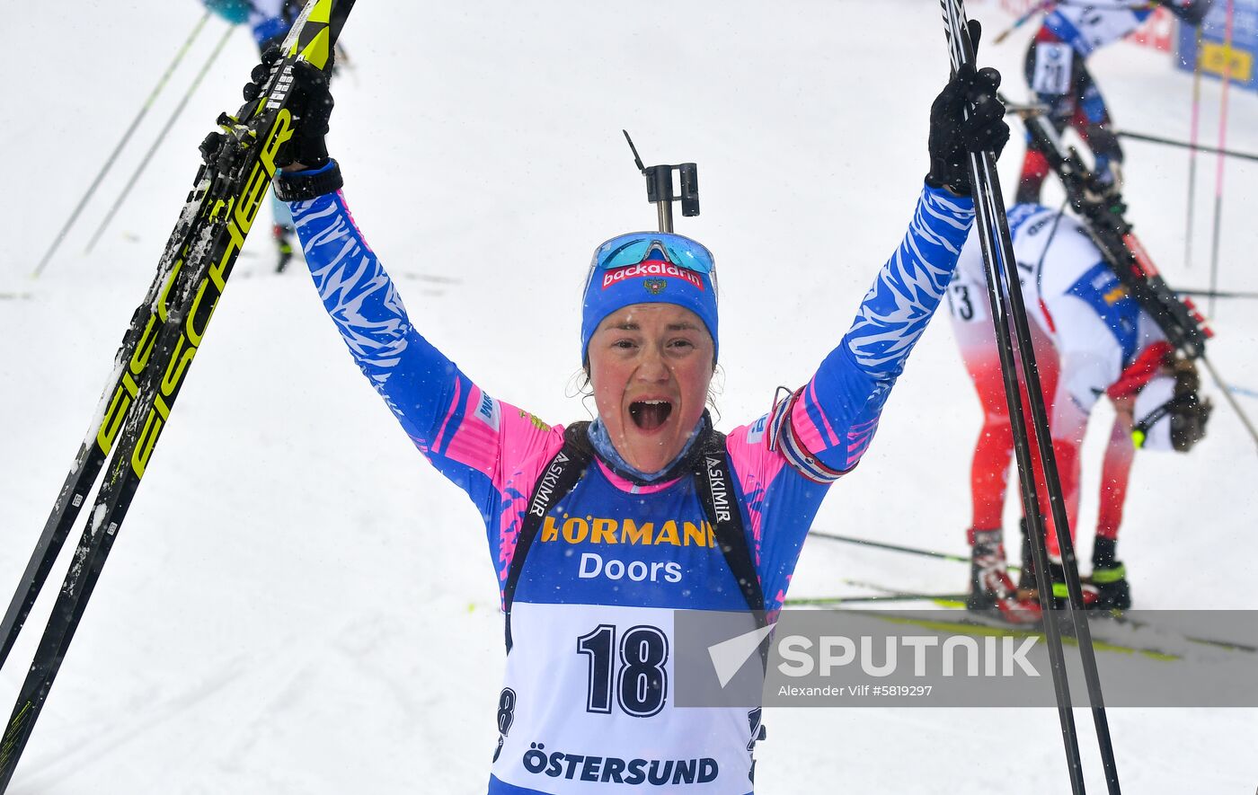 Sweden Biathlon Worlds Women Mass Start