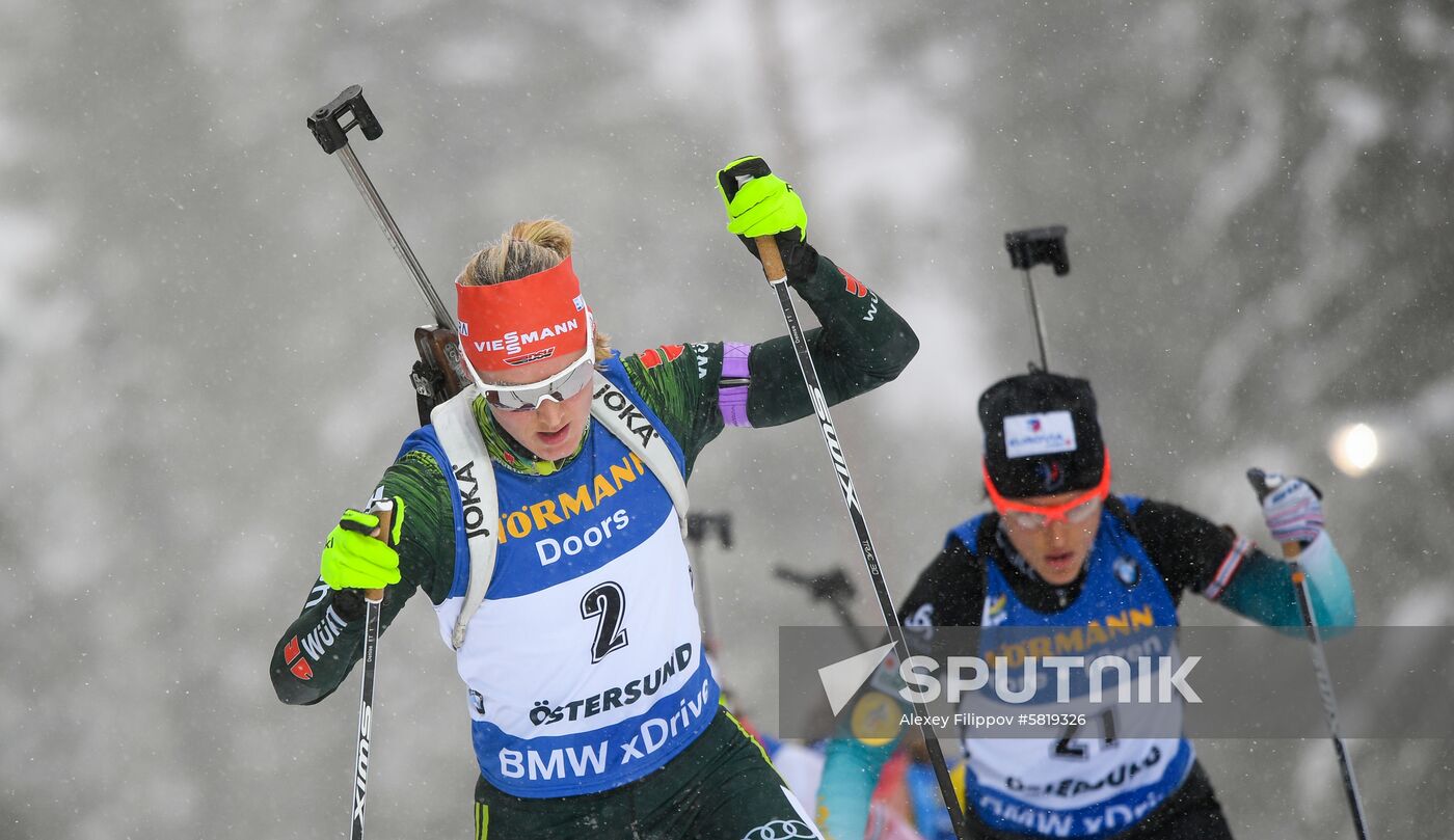 Sweden Biathlon Worlds Women Mass Start