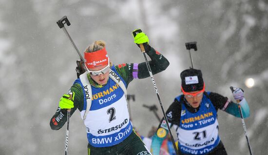 Sweden Biathlon Worlds Women Mass Start