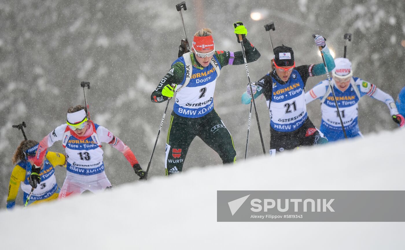 Sweden Biathlon Worlds Women Mass Start