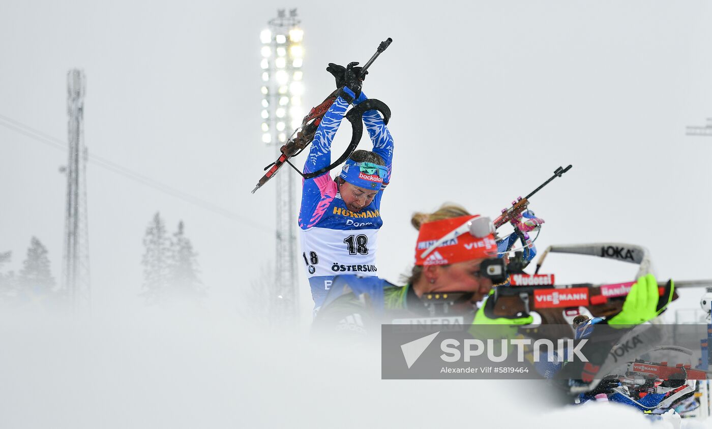 Sweden Biathlon Worlds Women Mass Start